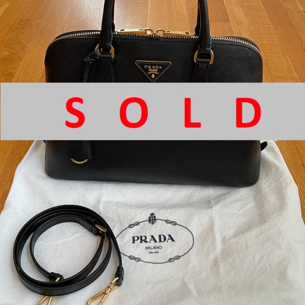 PRADA Saffiano Lux Promenade Medium - Black